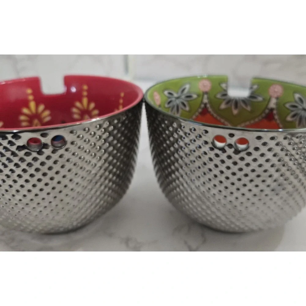Ramon Noodle‎ Bowls 2 Asian Style Ceramic Gold And Red
